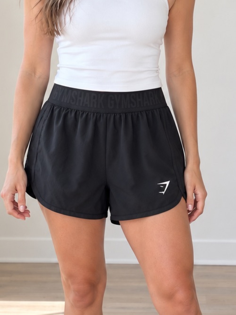 Gymshark Training Loose Fit Black High Rise Workout Shorts M